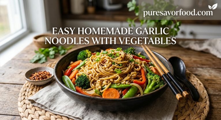 Easy Homemade Garlic Noodles With Vegetables